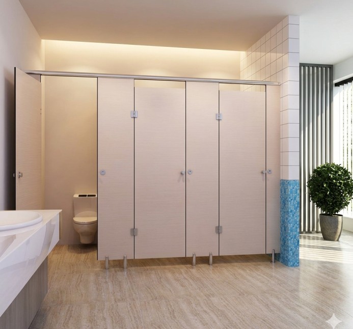 Modern aluminum cubicle toilet partition system for commercial restrooms by Yashvi Infra Co