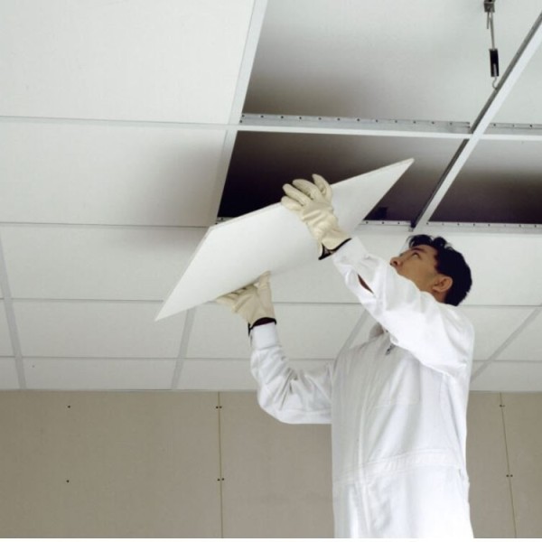 T-bar grid ceiling tile installation in Ahmedabad office — Yashvi Infra Co Gujarat